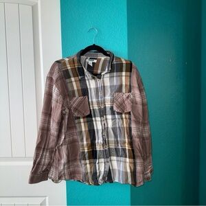 RSQ Multicolor Plaid Button-Up Shirt